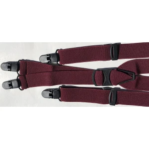 Kemer Sepeti Bordo Pantolon Askısı 4 Klipsli 2.5 cm Genişliğinde