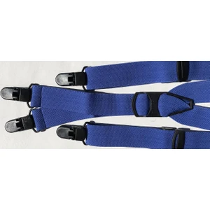 Kemer Sepeti Mavi Renk Pantolon Askısı 4 Klipsli 2.5 cm Genişliğinde