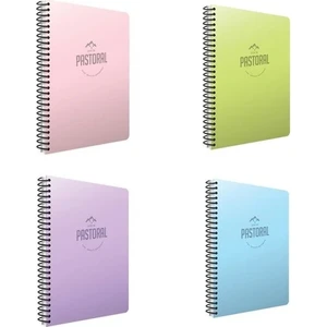 Pastoral Spiralli PP Kapak A4 120 Yaprak Kareli Okul Defteri 4'lü Set