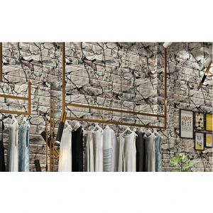 Renkli Duvarlar Kayrak Taş Desen Yapışkanlı Esnek 3D Duvar Paneli Kağıdı NW113