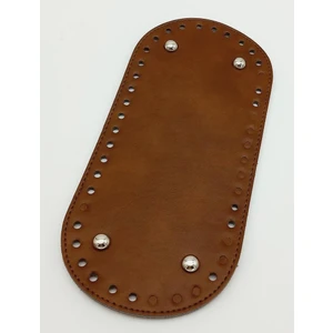 Angel Çanta Aksesuar Suni Deri Taba Renk 25X12 cm Oval Çanta Tabanı (Gümüş Aparatlı)