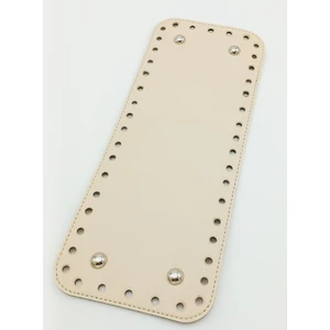 Angel Çanta Aksesuar Suni Deri Krem Renk 30X12 cm Dikdörtgen Çanta Tabanı (Gümüş Aparatlı)