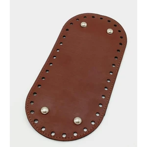 Angel Çanta Aksesuar Suni Deri Bordo Renk 25X12 cm Oval Çanta Tabanı (Gümüş Aparatlı)