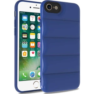 Kzy Apple iPhone 8 Kapak Kamera Korumalı Puf Silikon Kılıf - Mavi
