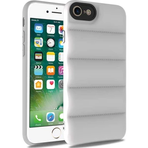 Kzy Apple iPhone 7 Kapak Kamera Korumalı Puf Silikon Kılıf - Beyaz