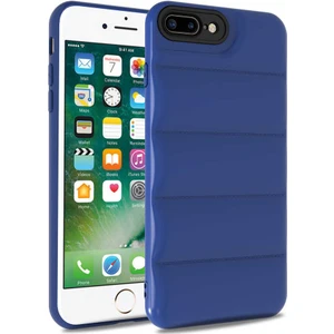 Kzy Apple iPhone 8 Plus Kapak Kamera Korumalı Puf Silikon Kılıf - Mavi