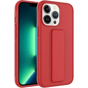 Kzy Apple iPhone 13 Pro Kapak Qstand Silikon Kılıf - Kırmızı