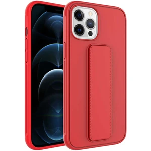 Kzy Apple iPhone 12 Pro Kapak Qstand Silikon Kılıf - Kırmızı