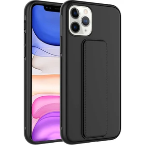 Kzy Apple iPhone 11 Pro Max  Kapak Qstand Silikon Kılıf - Siyah