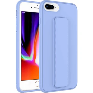 Kzy Apple iPhone 8 Plus Kapak Qstand Silikon Kılıf - Lila