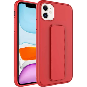 Kzy Apple iPhone 12  Kapak Qstand Silikon Kılıf - Kırmızı
