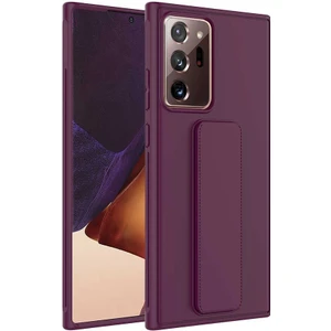 Kzy Samsung Galaxy Note 20 Ultra Kapak Qstand Silikon Kılıf - Mürdüm