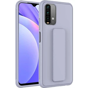 Kzy Xiaomi Redmi Note 10S Kapak Qstand Silikon Kılıf - Gri