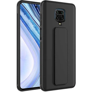 Kzy Xiaomi Redmi Note 9 Pro Kapak Qstand Silikon Kılıf - Siyah