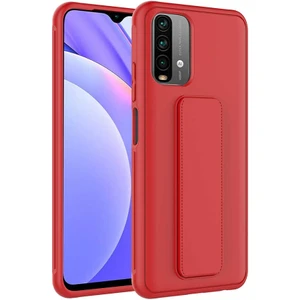 Kzy Xiaomi Redmi Note 10S Kapak Qstand Silikon Kılıf - Kırmızı