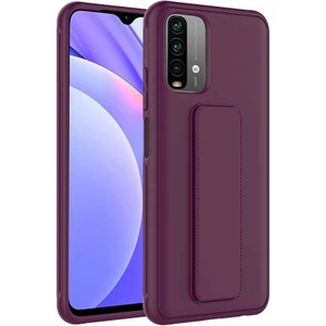 Kzy Xiaomi Redmi Note 10 Kapak Qstand Silikon Kılıf - Mürdüm