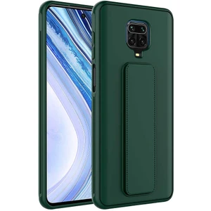 Kzy Xiaomi Redmi Note 9s Kapak Qstand Silikon Kılıf - Koyu Yeşil