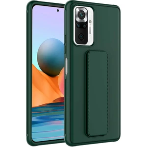 Kzy Xiaomi Redmi Note 10 Pro Kapak Qstand Silikon Kılıf - Koyu Yeşil