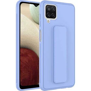Kzy Samsung Galaxy M12 Kapak Qstand Silikon Kılıf - Lila
