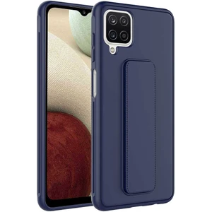 Kzy Samsung Galaxy M12 Kapak Qstand Silikon Kılıf - Lacivert