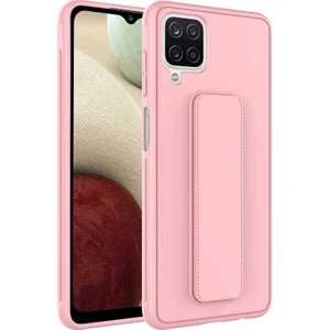 Kzy Samsung Galaxy M12 Kapak Qstand Silikon Kılıf - Pembe