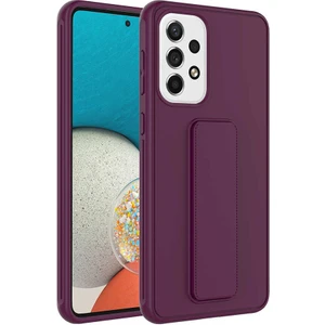 Kzy Samsung Galaxy A52S Kapak Qstand Silikon Kılıf - Mürdüm