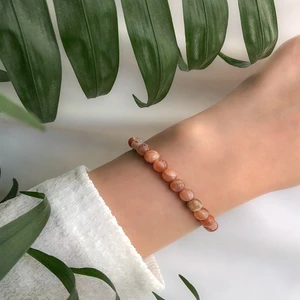 Sertifikalı   Güneş Taşı Doğal Taş Bileklik 6 mm