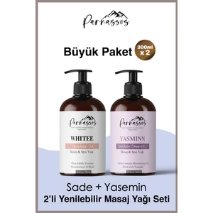 Doğal Yasemin Özlü Ve White Natural Duyusal Ve Afrodizyak Etkili Aromaterapi Masaj Yağı Seti 300 Ml