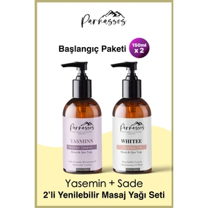 Doğal Yasemin Özlü Ve White Duyusal Afrodizyak Etkili Aromaterapi Masaj Yağı Seti 150 Ml