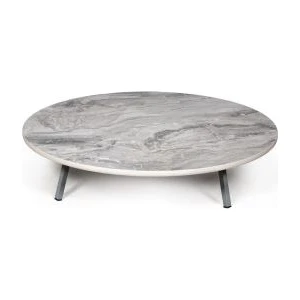 130 cm Metal Ayaklı Yer Sofrası Mermer Desen Masa Ahşap Sofra