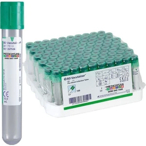 BD Vacutainer Bd 367526 Lithium Heparin Tüp 100 Adet Yeşil Kapak | 10.0 Ml 16x100 Mm