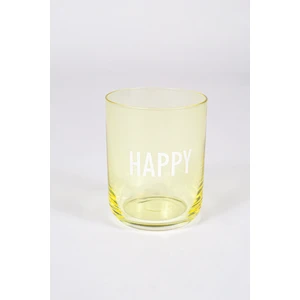 Motto Happy Sloganlı Bardak Sarı 350 cc
