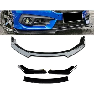 Oto h.i.t. Ford Fiesta 2002-2008 Esnek Ayarlanabilir 3 Parça Kanatlı  Piano Black Ön Lip