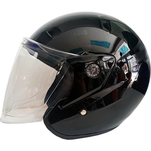 Scooter Yarım Kask - Parlak Siyah - Std.