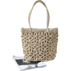 Hasır Çanta Hollow Çiçek Dokuma (Yurt Dışından)