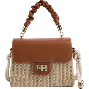 Dokuma Hasır Çanta Sahil Kadın El-Held Crossbody Hasır Çanta (Yurt Dışından)