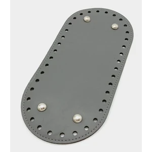 Angel Çanta Aksesuar Suni Deri Gri Renk 25X12 cm Oval Çanta Tabanı (Gümüş Aparatlı)