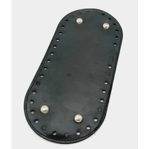 Angel Çanta Aksesuar Suni Deri Siyah Renk 25X12 cm Oval Çanta Tabanı (Gümüş Aparatlı)