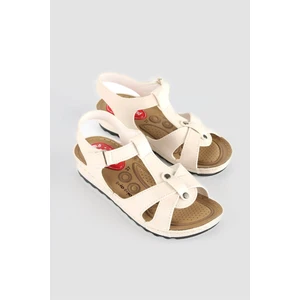 Kadın Çapraz Cırtlı Sandalet Bej