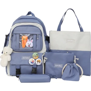 Sırt Çantası 4 Parçalı Set Büyük Kapasiteli Açık Sırt Çantası Okul Çantası (Yurt Dışından)