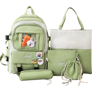 Sırt Çantası 4 Parçalı Set Büyük Kapasiteli Açık Sırt Çantası Okul Çantası (Yurt Dışından)