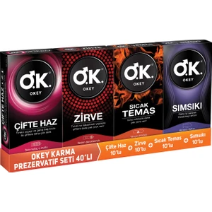 Karma Prezervatif Seti 40'ı (Çifte Haz + Zirve + Sıcak Temas + Sımsıkı)