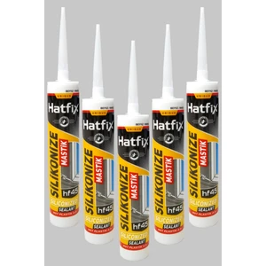 5 Adet Hatfix Silikonize Beyaz Mastik 450GR (HF-450)