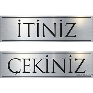 Orse Reklam İtiniz Çekiniz Yazısı - Metal Yatay 25x7 Cm