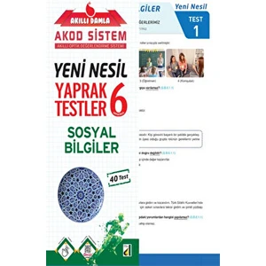Damla Yayınevi Akıllı  Sosyal Bilgiler Yeni Nesil Yaprak Testler - 6. Sınıf
