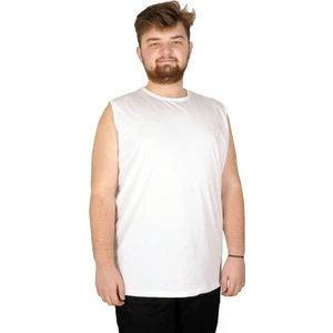 Battal Beden Erkek Kolsuz Tshirt Düz 20003 Beyaz