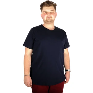 Büyük Beden T-Shirt V Yaka Likralı 20150 Lacivert