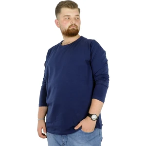 Büyük Beden Erkek Tshirt Likralı Bisiklet Yaka 20102 Indigo