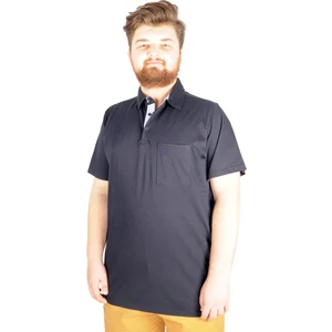 Büyük Beden T-Shirt Polo Cepli Lycra Pike Md 20554 Lacivert