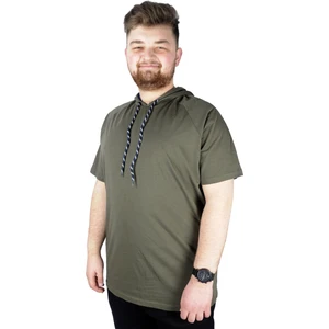 Büyük Beden Tshirt Reglan Kapşonlu 22117 Haki
